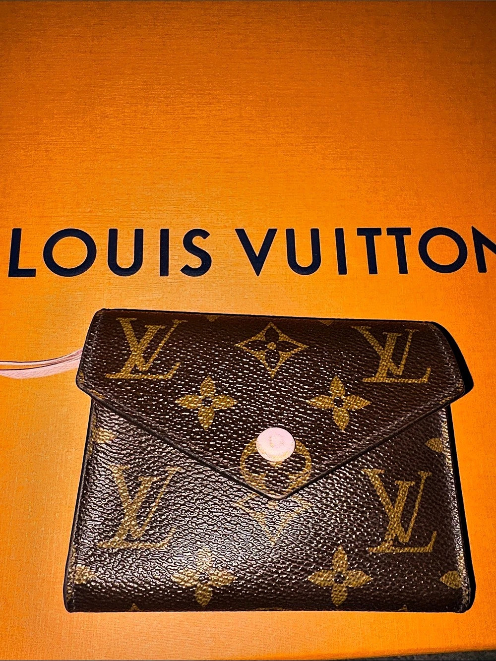 EUC Louis Vuitton Victorine Wallet Monogram Rose Ballerine Brown & PinK INITIALS